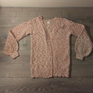 Cat & Jack Knit Cardigan, cream and brown, size 7/8